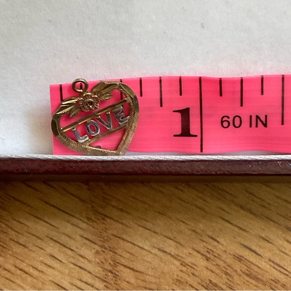 10k yellow and rose Gold heart pendant - Picture 5 of 5